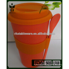 2014 Hot Sale BAMBOO FIBER Mug with Spoon PLANT FIBER CUPS